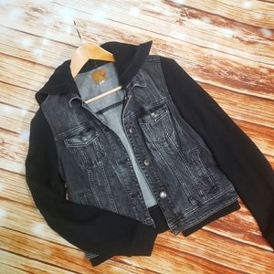 American Eagle Sweatshirt Denim Jean Jacket Medium